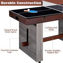 4-In-1 Combo Game Table – Foosball, Electric Air Hockey, Ping Pong & Poker, 55" Multi-Game Table For Home & Game Room Fun - Burgundy - View 5