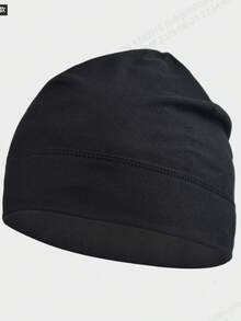 1pc Outdoor Fleece Warm Hat, Wind-Resistant Cycling Running Balaclava - Black - View 1