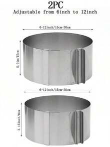 [Regulowany pierścień do musu] Pierścień do musu ze stali nierdzewnej, dostępne w wielu rozmiarach, rozszerzalny okrągły pierścień do ciasta, forma do ciasta, regulowany rozmiar, narzędzie do pieczenia, niezbędne do domowego pieczenia i deserów