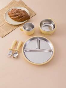 5PCS Personalized Customization Name Children Suction Base Plate Suction Base Bowl Cup Spoon Fork Sets Stainless Steel Silicone Tableware For Children First Stage Utensils Training Self Feeding Cutlery Print On Demand Children Essentials,Multi-Functional,Ornamental,Letter,Stylish,Modern,Colorful,Cute,Adorable,Casual,Custom,Personalised,Unique,Customized,Ideal Gifts For Him,Ideal Gifts For Her,Customized Kids Tableware,Christmas Gift Supplies ,Travel Organizer - Multicolor - View 20