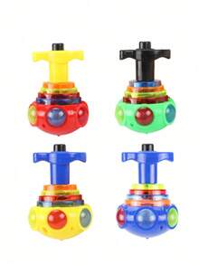 1 件有趣的 LED 灯光音乐陀螺玩具、闪光旋转陀螺玩具、发光音乐旋转玩具、儿童灯光玩具、儿童黑暗派对用品、男孩和女孩的生日礼物、圣诞礼物（部分颜色随机，