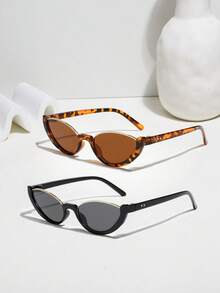 1 Kính mắt mèo hình bầu dục nhỏ gọng nửa mới phong cách Châu Âu & Mỹ, thích hợp cho đi chơi, mua sắm, chụp ảnh, nghỉ dưỡng ở bãi biển, v.v. - Nhiều màu - Xem 13