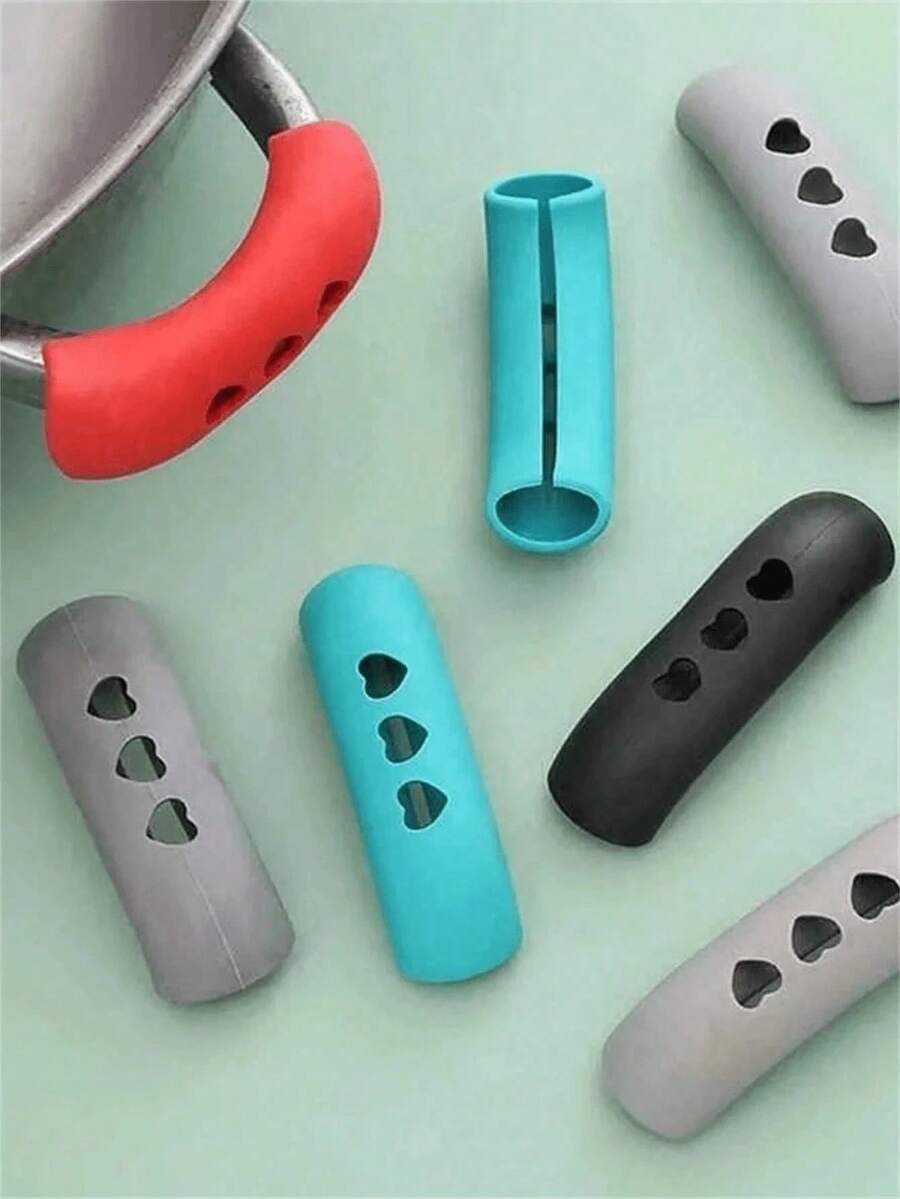 硅胶手柄套装，采用新颖的心形设计，内置阻燃防滑装置，保护厨房水槽手柄。 - 彩色 - 查看 1