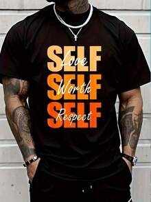 100% Algodón Naranja Self-Ish X 3 Camiseta Gráfica Color Naranja Solo Vibraciones Naranjas Camiseta Gráfica para Mujeres y Hombres - Negro - Ver 1