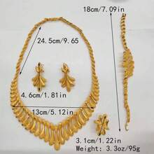 5pcs Middle Eastern Bridal Jewelry Set Necklace Earrings Ring Bracelet Accessory