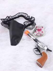 2/3 件海盗主题派对蕾丝腿吊袜带，性感服装配饰 - 万圣节摄影道具 - 彩色 - 查看 8