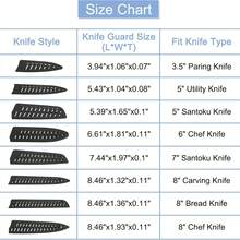 8/1 套装 3-8 英寸厨刀刀片保护套、黑色塑料刀套、刀刃保护装置、厨房配件，防止刀具散落和意外受伤，不含刀具