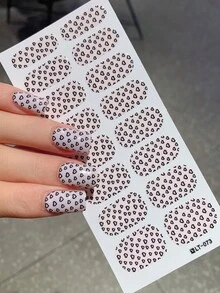 1 张全新豹纹全覆盖指甲贴，防水可移除指甲贴，适合女士，适合节日、派对、生日礼物 - 黑與白 - 查看 7