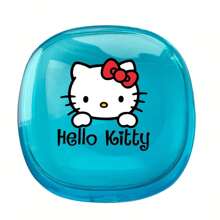 Sanrio 1pc Hello Kitty Premium Transparent Denture Box, Durable Matte Finish, Portable Denture Storage Case, Odorless Personal Care Accessory, Suitable For Travel And Storage For Women Storage Organizer Travel Essentials Back To School Dormitory Storage