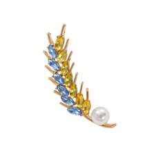 Broche de trigo ucraniano para mujer, accesorio patriótico para fiesta, banquete, decoración y regalo
