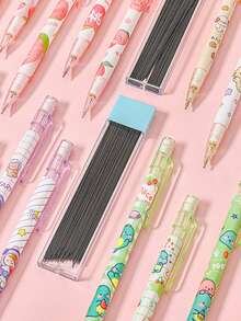 Creative Automatic Peach Shaped Mechanical Pencil, High-Stylish Student Pencil For Campus Study, Perfect For Back To School, Birthday Gift, And Reward - Multicolor - View 5