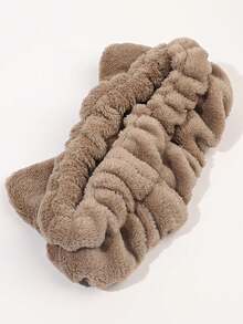 1件装休闲卡通猫耳发箍，女士沐浴/化妆发箍，防滑发饰，秋冬季度假装扮发带，优雅围巾式女士头巾，柔软头巾