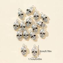 10/20pcs Shiny Punk Style Skull Shaped Pendant Decor, DIY Chain, Bracelet, Keychain, Jewelry Accessories