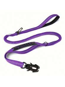 1 件，狗战术牵引绳，高强度牵引绳，4-6 英尺减震弹力牵引绳，配有 2 个软垫手柄，宠物腰带，适合中型到大型或超大型犬，适合日常遛狗，狗牵引绳，狗用具，黑色狗牵引绳。 - 彩色 - 查看 20