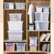 20L 26L 35L 45L Plastic Storage Box Boxes Lid, With Handles, With Wheels Food Toy Clothes Container Home Kitchen Office - White - View 6