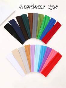 1pc/3pcs/6pcs/10pcs/20pcs [Random Color] Unisex Solid Color Elastic Sports Headband, Absorbent Fitness Yoga Running Hairband, Elegant & Versatile Hair Accessories, Men Vacation Accessories, Soccer Headband, Men Accessories