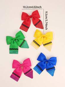 10pcs Back To School Hair Bows For Girls Sparkly Colorful Bow Alligator Clips Cute Sweet Pencil Hair Clips First Day Of School Barrettes New Semester Student Gift Hairpins Kids Hair Accessories