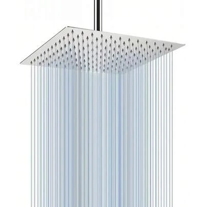 Soffione doccia in acciaio inossidabile ad alta pressione, soffione doccia montato a parete rotante, design ultra sottile e a risparmio idrico, alta portata, montaggio a parete, finitura lucida, facile da montare a parete e a soffitto. Sistema doccia moderno per il bagno, che offre un'esperienza simile a quella di un centro benessere. Ideale per casa, hotel, appartamento e roulotte. Accessori moderni e di stile per il bagno. Migliora il tuo bagno per una rilassante esperienza di bagno. Un regalo ideale per la famiglia e gli amici.