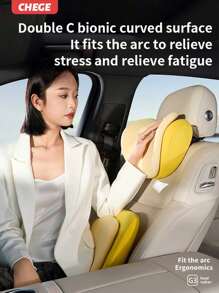 1 件汽车颈部和头枕枕，符合人体工程学的驾驶员座椅腰部支撑垫，舒适的汽车颈部保护器