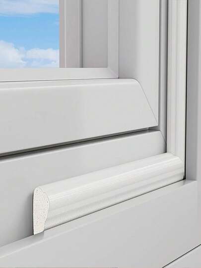 1pc White Wedge-Shaped PU Foam Sealant Strip, Self-Adhesive For Sliding Window/Door Frame Sound Insulation, Drawer Bumper