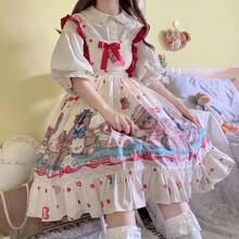 1 chiếc váy liền quần theo chủ đề gấu bông Lolita, trang phục hóa trang phong cách Lolita dễ thương thích hợp cho các bữa tiệc, biểu diễn, ngày lễ, quà tặng ngày lễ tình nhân và trang phục hàng ngày, chỉ mặc váy, trang phục Halloween - Nhiều màu - Xem 1