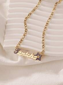 1 pièce Collier pendentif avec motif personnalisé de nom anglais, plusieurs styles disponibles, convient pour diverses occasions et pour un usage quotidien, cadeau parfait pour les festivals, bijou haut de gamme et raffiné