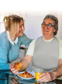 1Pc, Kitchen Adult Bibs For Men, Women, Silicone Food Bib, Elderly Silicone Adjustable Bib, Washable Adult Bibs With Crumb Catche, Eating Large Adult Feeding Bib, Waterproof Three-Dimensional Dirty Food Bib, Saliva Pocket Free Wash, Accessories,Bag,Organizer,Storage