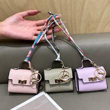 NYXIA Mini Square Leather Bag Charm Bag Pendant Light Luxury Cute Bag Pendant Fashion Decor Accessories Creative Keychain Women Gift Lipstick Bag Earphone Charter Bag Wallet Mini Purse Coin Wallet For Women Wallet Mini Wallet Purse Wallet - Multicolor - View 7