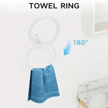 Matte Black Bathroom Accessories Set, KLJKPA 4 Pieces Bathroom Hardware Set, 24 Inch Towel Bar, Towel Racks For Bathroom, Robe Towel Hooks, Toilet Paper Holder Wall Mounted - 白色 - 查看 2