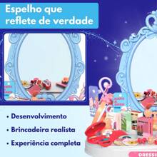 ATENTU Children's Dressing Table With Accessories For Girls Pretend Makeup