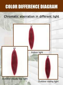 1-2pcs 26 Inch Burgundy DIY Braiding Hair Extensions | Women's Synthetic Yaki Straight Heat Resistant Fluffy Ponytail | Suitable For Halloween, Christmas, Holiday Parties - Burgundy - View 7