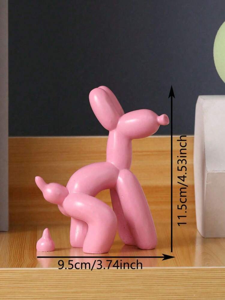 1pc Balloon Dog Sculpture, Modern Balloon Animal Art Statue, Gag Gift, Funny Small Decorative Item, Amusing Pooping Dog Coffee Table Decor - Multicolor - View 7