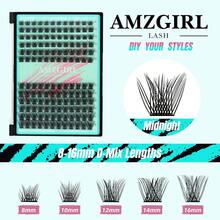 AMZGIRL LASH Midnight DIY Lash Extension Kit, 144 Pcs Eyelash Clusters Kit Lash Bond And Seal, Lash Glue Remover And Applicator For Individual False Eyelashes Kit Lash Extensions(D-Mix 8-16mm Kit) - 320pcs-80D - View 2