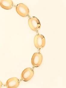 1件女士镂空椭圆形束腰带，适合夏季休闲穿着，可作为圣诞节、秋季、万圣节礼物送给朋友 - 金色 - 查看 3