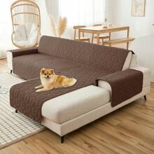 Waterproof Reversible Sofa Cover L Shape Sectional Couch Cover Chaise Lounge Cover - Brown - View 6
