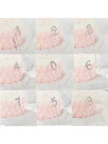 1 pieza/10 piezas Números de 0 a 9 de aleación con strass, dorados y plateados, decoración de pastel para cumpleaños, boda y números para decorar pasteles - Multicolor - Ver 5