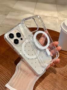 Simple Polka Dot Pattern Mag15netic Phone Case Full Body Charging Support Protection Anti-Scratch Non-Yellowing Transparent Smartphone Cover Gift For Galaxy S24/S24 Plus/S24 UlTRA/Galaxy S23/S23 +/S22 Ect ,Apple Phone 11/11 Pro/11 Pro Max 12/12 Pro/12 Pro Max/13/13 Pro/13 Pro Max/14/14 Plus/14 Pro/14 Pro Max/15/15 Plus/15 Pro/15 Pro Max/16/16 Pro/16 Plus/16 Pro Max/16E/X/XS/XSMax/TPU Material Protective Case,Cartoon 2-In-1 Magnetic Phone Protective, The Best Birthday Gift For Your Friends And Family, Suitable For Both Men And Women - Clear - View 3