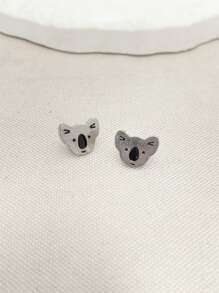 1 paire de boucles d'oreilles délicates et mignonnes au design de koala, convenant comme cadeau de bijoux pour les amateurs de koalas ou les amis