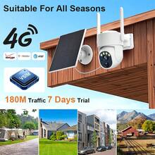 1Pcs Solar Security Camera, 4G Cellular LTE -1296P Full HD Video, 4G Outdoor Camera, Night Vision, APP Remote Surveillance, 2-Way Voice Intercom, Motion Detection, Real-Time Alerts For Farms & Remote Areas, 3MP HD, 4G VSIM Card - 白色 - 查看 1