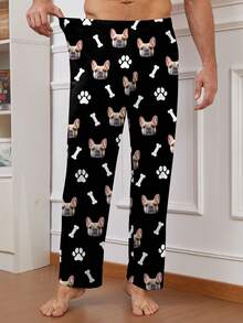 Quần ngủ nam Printstory in hình mặt chó theo yêu cầu, quần ngủ in ảnh thú cưng cá nhân hóa, nhiều màu sắc, dễ thương, đáng yêu, đơn giản, hài hước, tùy chỉnh, độc đáo, được thiết kế riêng, cá nhân hóa, quà tặng lý tưởng cho nam, quà tặng lý tưởng cho nữ, bạn trai, bạn gái, gia đình, bạn bè, người yêu, mùa thu, mùa đông, trang phục đêm giao thừa. - màu đen - Xem 4