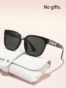 一副新款几何镜框高品质优雅品牌设计眼镜，女士时尚款（不含配件），适合户外活动、购物、驾驶等场合，是理想的礼物之选，镜腿饰有优雅装饰，超大方形镜框 - 彩色 - 查看 12