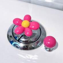 2pcs Bear Heart Flower Round Toilet Flush Assist Button, Protect Nail Art, Indoor And Car Decoration, Drawer And Wardrobe Handle, More Comfortable Life And More Exquisite Gift For Friends