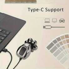 600mAh可充电电动理发器，无线干湿两用，7刀头电动剃须刀，终极男士光头剃须刀，带旋转刀片