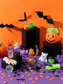 10/20pcs Halloween Mochi Squishy, Mini Kawaii Mochi Squeeze Reliever Anxiety Packs Party Favors, Halloween Miniatures Halloween Treat Bags Gifts,Monsters Mochi Squishy Mini Squishy In Unique Halloween Shapes, Classroom Prizes, Goodie Bag Fillers, Trick Or Treat, Halloween