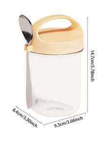 1 件密封玻璃酸奶杯、隔夜燕麦罐、小冰沙杯、带勺子的全谷物、谷物便携式早餐杯、易于携带、厨房用品万圣节、圣诞节、婚礼、厨房、节日必需品、家居、万圣节装饰、花园、露营、旅行必需品、生日装饰、生日、派对装饰理想礼物 - 彩色 - 查看 10