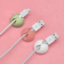 6/9PCS Self Adhesive Circular Cable Organizer, Easy To Install Desktop Cable Management Clip, Stylish White And Black Plastic Design, Practical Hooks For Charging Cables, Headphones, USB, Suitable For Walls Or Desks - Multicolor 9PC - View 5