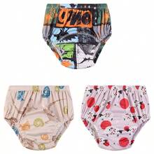 5 PIEZAS Pantalones de pañal para bebé suaves y cómodos, pantalones de entrenamiento para niños pequeños, pañales lavables y reutilizables, pantalones de pañal para recién nacidos, pantalones de entrenamiento para ir al baño del bebé, perfectos para baby shower y el mejor regalo para bebé - Estampado digital - Multicolor - Ver 33