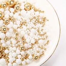 3盎司/85克混合色蛋糕装饰珠，适用于纸杯蛋糕、冰淇淋、甜甜圈和甜点装饰，是情人节、母亲节、生日、婚礼和节日派对的完美之选 - 彩色 - 查看 4