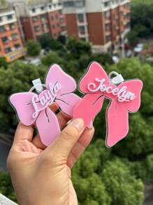 Etiqueta con lazo para mochila de niñas, colgante con nombre, etiquetas para mochila, llavero para niñas, etiqueta para bolsa, etiqueta con nombre para niñas, regalo para niñas, regalos a juego para volver a la escuela