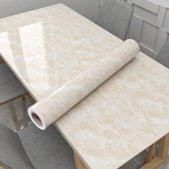 1Roll Kitchen Self-Adhesive Wall Adhesive Wallpaper Marble Pattern Pvc Home Decorations Oil-Proof Water-Proof Luxury Home Decor